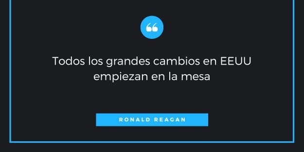 Frase de Ronald Reagan sobre las cenas